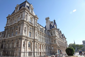 Obraz premium Hotel de Ville, Town hall building, Paris, France