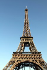 Fototapeta na wymiar France, Paris, Eiffel Tower, low angle view