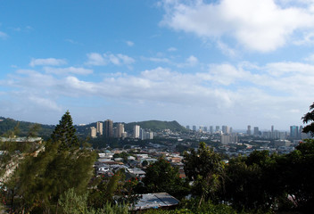 Punchbowl Crater and Honolulu Cityscape