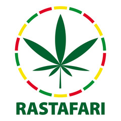 Marijuana leaf in rastafari colours, vector illustration
