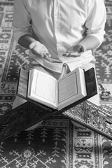 Quran - holy book of Muslims, in the mosque