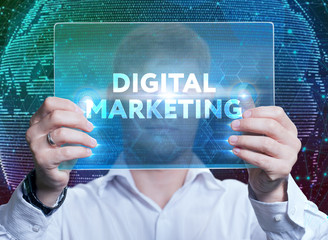 Businessman touching a dashboard with key performance indicator