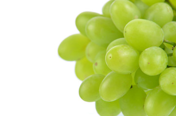 Green grapes isolated on white