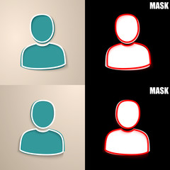 papierowa ikona z cieniem