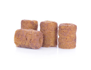 Chocolate flavored puffed corn snacks