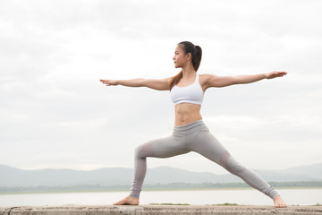 Fototapeta premium Woman doing yoga