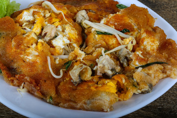 Omelet with oyster
