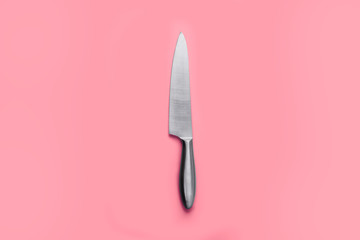 Stainless steel kitchen knife isolated over background