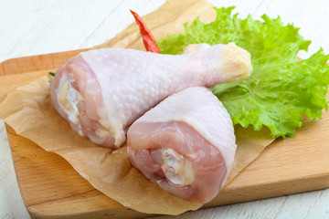 Raw chicken leg
