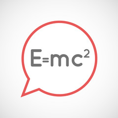 Isolated comic balloon line art icon with the Theory of Relativi