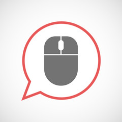 Obraz premium Isolated comic balloon line art icon with a wireless mouse
