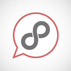 Obraz premium Isolated comic balloon line art icon with an infinite sign