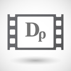 Isolated 35mm film frame with a drachma currency sign
