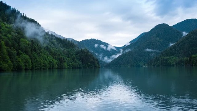Lake Rizza in Caucasus mountain in Abkhazia