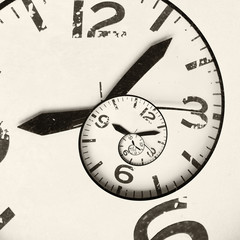 Vintage infinity clock. Time concept.