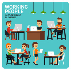 Working People Infographic Elements