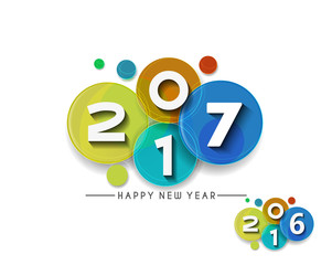 Happy new year 2017 & 2016 Text Design vector