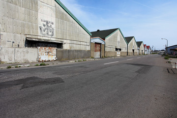 函館市万代町の倉庫群