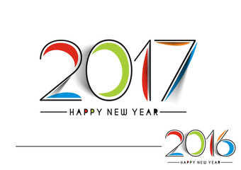 Happy new year 2017 & 2016 Text Design vector