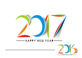 Happy new year 2017 & 2016 Text Design vector