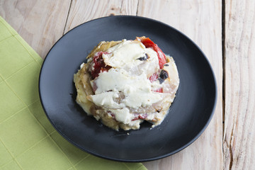 tower vegetables and goat cheese (vegetable timbale)