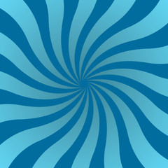 Blue rays poster. Popular ray star burst background television vintage. Dark-blue and light-blue abstract texture with sunburst, flare, beam. Retro art design. Glow bright pattern. Vector Illustration