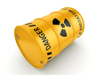 Yellow radioactive barrel