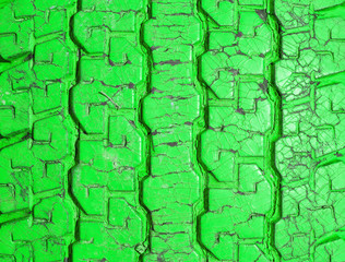Green  old tires for background.