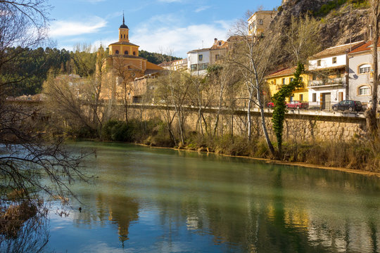 Jucar river crossing the city of Cuenca, Spain