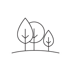 Outline forest icon isolated on white background