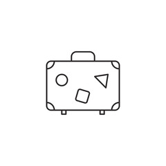 Outline suitcase icon isolated on white background