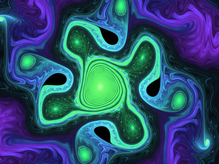 Abstract fractal. Fractal art background for creative design. Decoration for wallpaper desktop, poster, cover booklet, card. Psychedelic. Print for clothes, t-shirt.