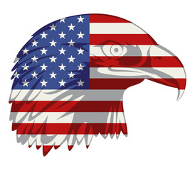 American flag in eagle head