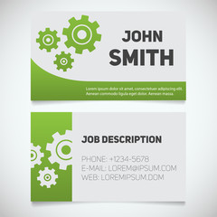 Fototapeta na wymiar Business card print template with gears logo