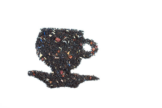 recommend clip art: Композиция из зеленого и черного чая.