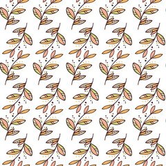 Vector seamless floral pattern with branches