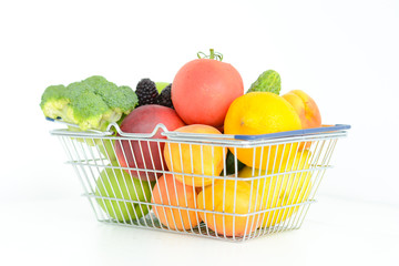 Fresh fruit and vegetables basket