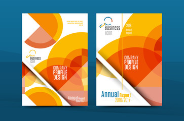 Orange annual report A4 cover. Brochure template layout, magazine, flyer or booklet
