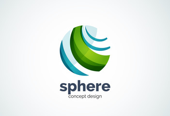 Sphere logo template, global or world concept