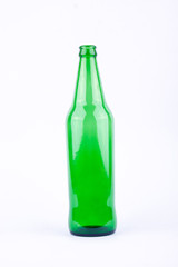 green beer bottle for beer beverage party on white background drink isolated
