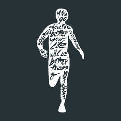 Typography lettering runner