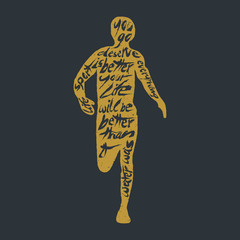 Typography lettering runner