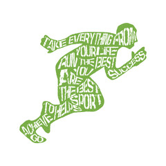 Typography lettering runner