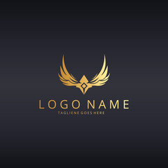 Wings logo. A letter logotype