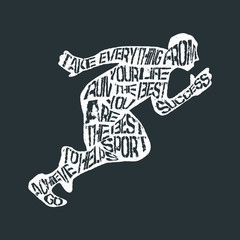 Typography lettering runner