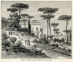 The Pincian Hill (from Meyers Lexikon, 1895, 7 vol.)