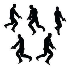 gunman businessman silhouette in black