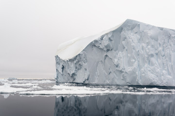 Huge glaciers are on the arctic ocean to north pole, Greenland