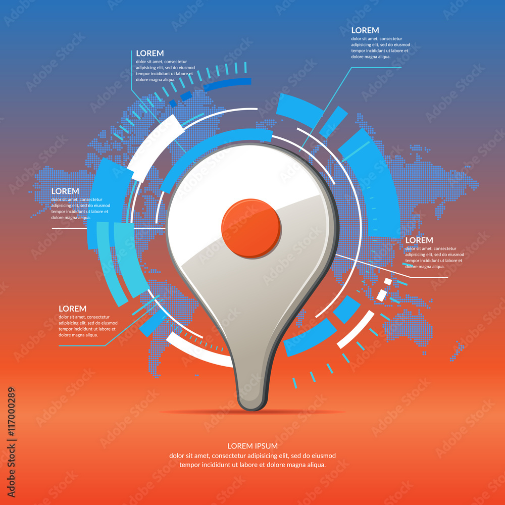 Poster realistic 3d icon map pointer.