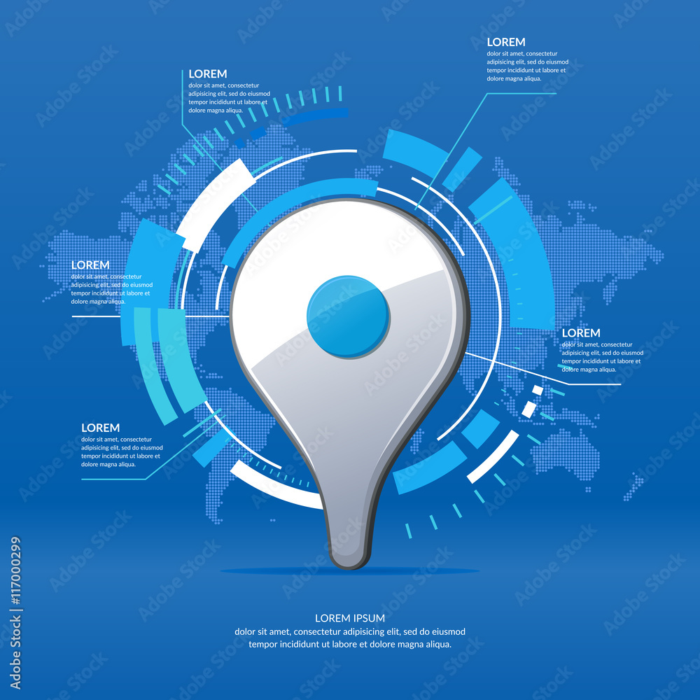 Poster realistic 3d icon map pointer.